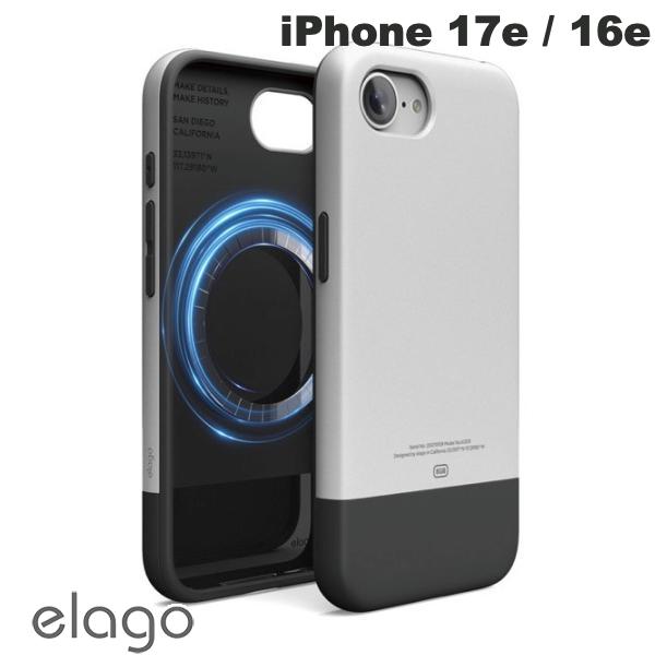 elago iPhone 17e/16e MagSafe Compatible Case, Magnetic Original 2G, Shockproof Case with Magnetic Design, Silver/Black # EL_IS4CSPTOG_SB (Smartphone Case/Cover)