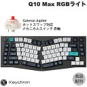 Keychron Q10 Max Aliceレイアウト QMK/VIA カーボンブラック Mac英語配列 有線 / Bluetooth 5.1 / 2.4GHz ワイヤレス 両対応 テンキーレス ホットスワップ Gateron Jupiter 赤軸 RGBライト カスタムメカニカルキーボード キークロン