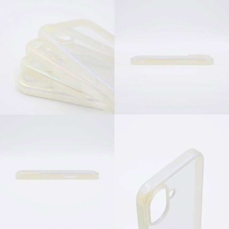 iPhone 16 ケース ingrem iPhone 16 衝撃吸収 バンパー キラキラ オーロラ パール調ラメ ハイブリッドケース イングレム (スマホケース・カバー)