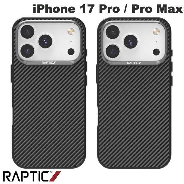 RAPTIC iPhone 17 Pro Aramid Dual マグネット搭載 耐衝撃ケース Black ラプティック (スマホケース・カバー) MagSafe対応 アラミド繊維 薄型 軽量 2025