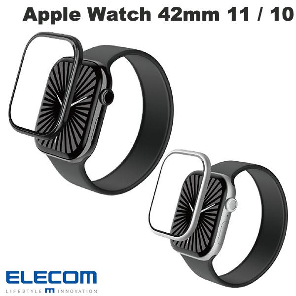 樂天商城 - エレコム Apple Watch 42mm Series 11 / 10 ガラスフィルム アルミフレーム 高透明 貼付治具付 (アップルウォッチ用保護フィルム)