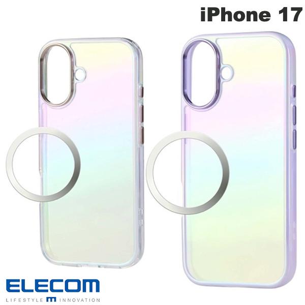 ELECOM iPhone 17 하이브리드 케이스 오로라 컬러 메탈 링 부착 (스마트 폰 케이스 커버) 2025