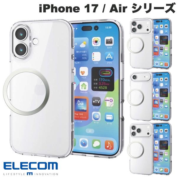 ELECOM iPhone 17 / 17 Pro / Air / 17 Pro Max Hybrid Case with Metal Ring, Clear (Smartphone Case/Cover) 2025