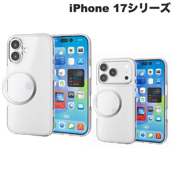 ELECOM iPhone 17 / 17 Pro Hybrid Case, Silky Clear, with Metal Ring, Clear (Smartphone Case/Cover) 2025