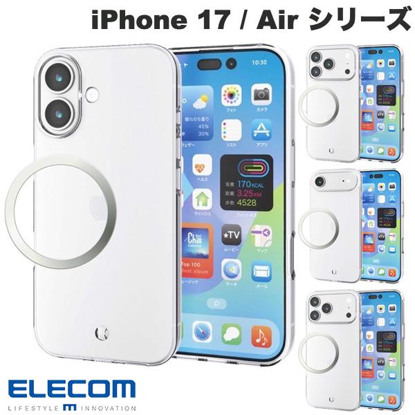 ELECOM iPhone 17 / 17 Pro / Air / 17 Pro Max Soft Case with Metal Ring, Clear (Smartphone Case/Cover) 2025