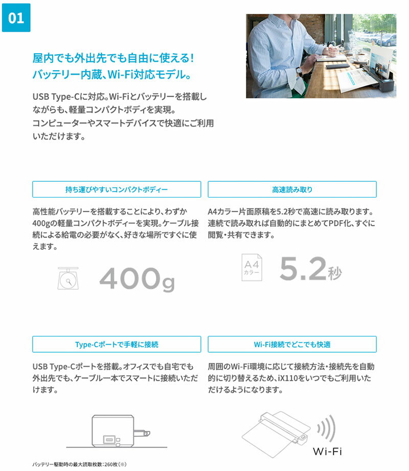 PFU ScanSnap iX110 �ۥ磻�ȥ�ǥ� # FI-IX110W �ԡ����ե桼 ( �ɥ�����ȥ�����ʡ�) ix 110 iX100��� 2025 [��������Ź] �ꥳ�� RICOH ������ʡ� �Хåƥ꡼��� �����ɥ쥹 A4 A3 ���� ���� ����ѥ��� �μ��� �쥷���� �ǡ����� ���꿽��