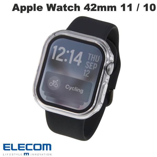 エレコム Apple Watch 42mm Series 11 / 10 フルカバーケース プレミアムガラス 高透明 クリア # AW-25BFCGCR エレコム (アップルウォッチケース カバー)(2.0)