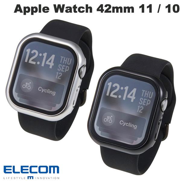樂天商城 - エレコム Apple Watch 42mm Series 11 / 10 フルカバーケース プレミアムガラス 高透明 メタリック (アップルウォッチケース カバー)