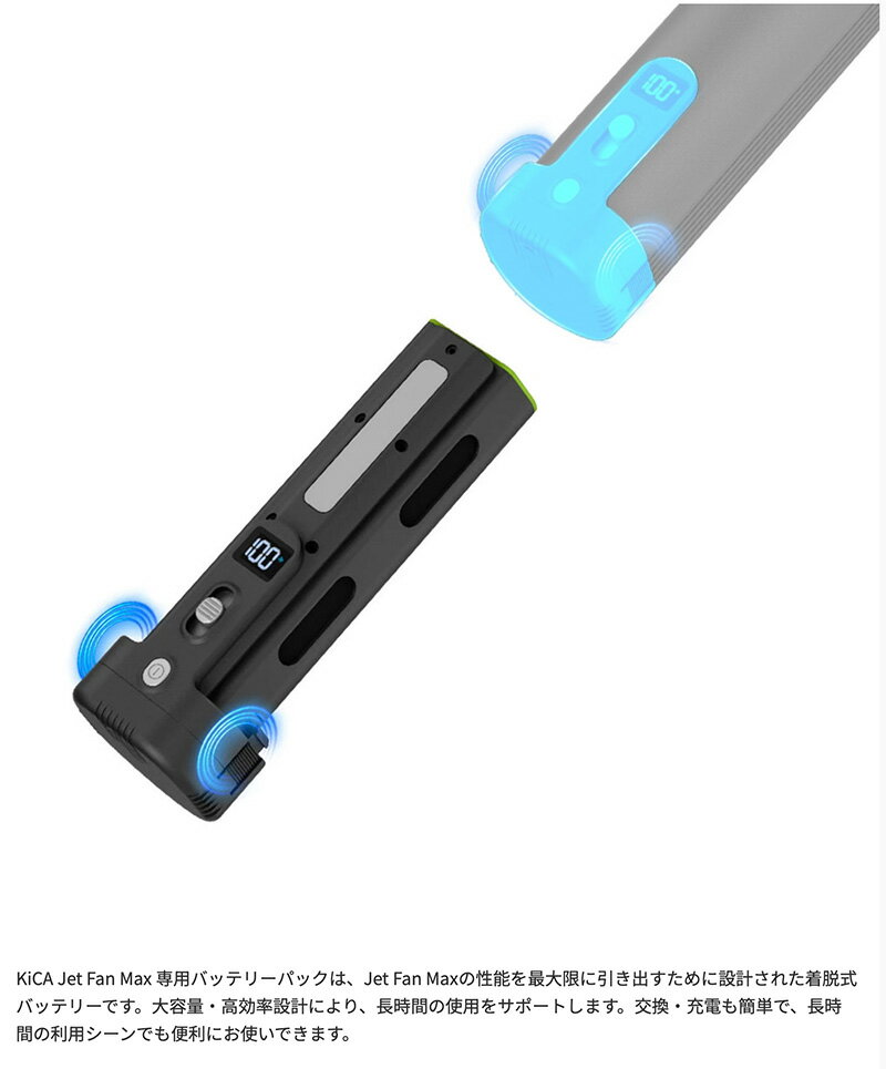 KiCA Jet Fan Max ���ѥХåƥ꡼ PD�б� USB-C��®���� # KC07476 ���� Jet Fan