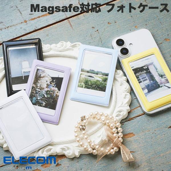 エレコム チェキアクセサリ フォトケース ぷっくりフレーム 推し活 Magsafe対応 マグネット吸着 カラフル (カードケース)