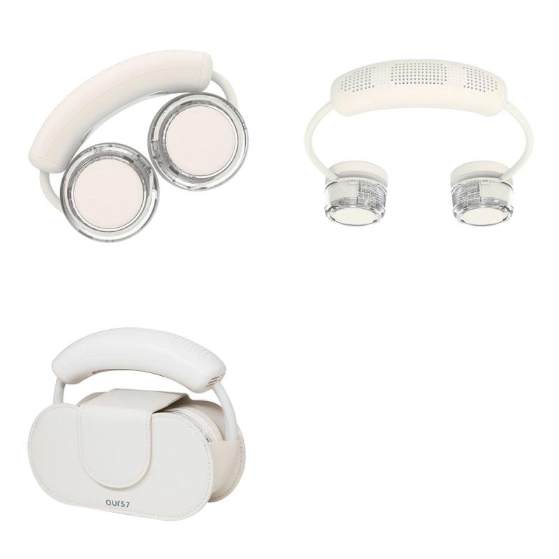 【4月中旬発売予定】 ネックファン 冷却プレート付 ペルチェ素子 羽なし 首掛け 扇風機 2026 OURS7 冷却プレート搭載 Neck Band Fan COOLING アワーズセブン ネックバンドファン ネッククーラー ハンズフリー 専用ケース付き おしゃれ 通勤 通学 暑さ対策