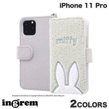 ingrem iPhone 11 Pro ミッフィー サガラ刺繍 手帳型ケース 帆布 イングレム (iPhone11Pro スマホケース) [PSR] 【ラッピング可】