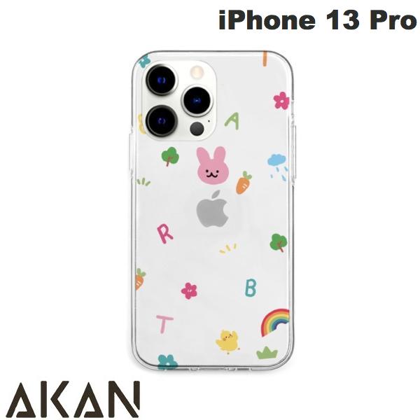  AKAN iPhone 13 Pro ソフトクリアケース pink usagi # AK21022i13P エイカン (スマホケース・カバー)