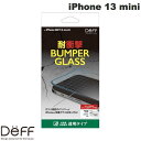 ネコポス送料無料 Deff iPhone 13 mini バンパーガラス PC ガラス 透明 0.33mm DG-IP21SBG2F ディーフ (iPhone13mini ガラスフィルム)