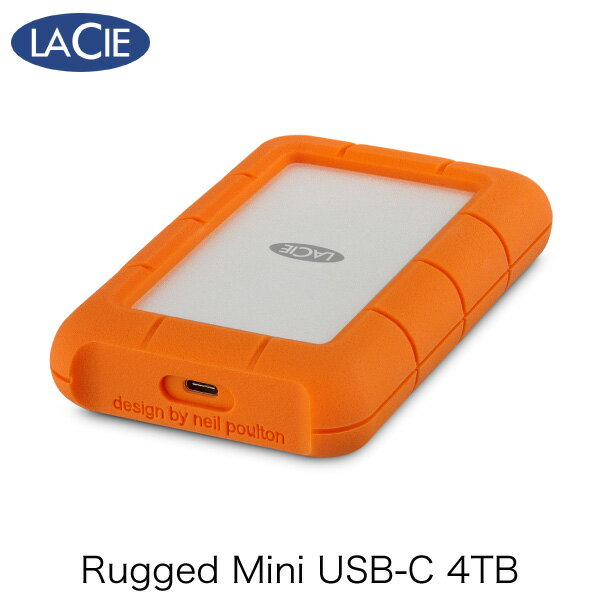 Lacie 4TB Rugged USB-C USB 3.1対応 耐衝撃 外付けHDD (ポータブル) 2EUAPA ラシー (外付けHDD) Mac / iPad / Windows対応 耐落下性 耐衝撃性 耐雨性