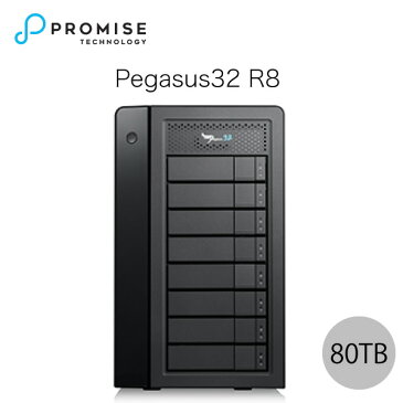 【iPhone12シリーズ発売記念まとめ買いクーポン】[大型商品] Promise Pegasus32 R8 80TB (10TBx8) Thunderbolt 3 / USB 3.2 Gen2 対応 ストレージ 8ベイ ハードウェア RAID外付けハードディスク # F40P2R800000011 プロミス テクノロジー (パソコン周辺機器)