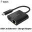 [ͥݥ̵] BELKIN USB-C to LANݡ Gigabit Ethernet + USB-C 60W PDб Ѵץ # INC001btBK ٥륭 (ͥåȥץ) ӥå ͥå