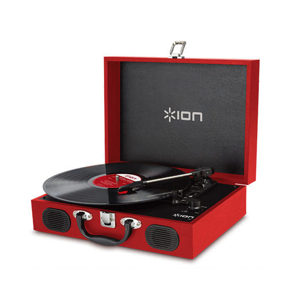 ION Audio Vinyl Transport ポータブル トランク型レコードプレーヤー Red IA-TTS-30 アイオンオーディオ バイナル スピーカー内蔵