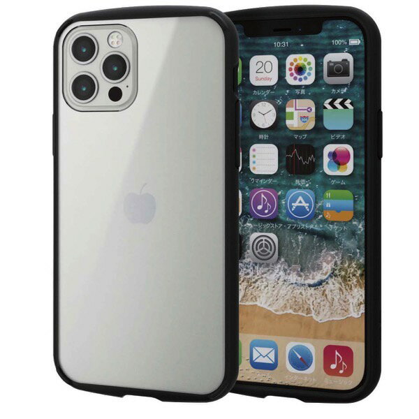 ELECOM ELECOM iPhone 12 / 12 Pro 하이브리드 케이스 TOUGH SLIM LITE 프레임 컬러 블랙 # PM-A20BTSLFCBK ELECOM (스마트폰 케이스 커버)
