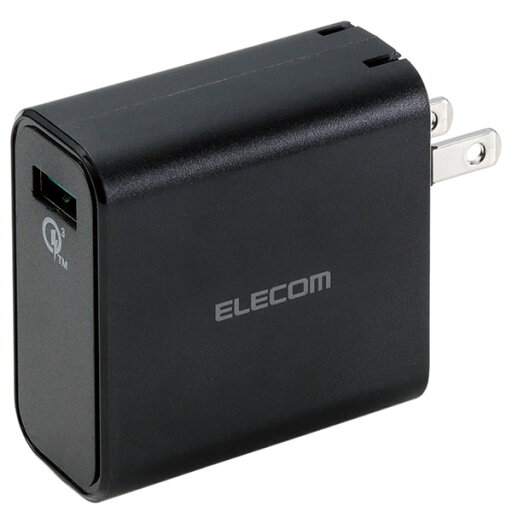 ELECOM エレコム スマートフォン・タブレット用AC充電器 / QuickCharge3.0対応 / USB1ポート / 18W ブラック # MPA-ACUQ01BK エレコム (電源アダプタ・USB) ELECOM エレコム スマートフォン・タブレット用AC充電器 / QuickCharge3.0対応 / USB1ポート / 18W ブラック # MPA-ACUQ01BK エレコム (電源アダプタ・USB)