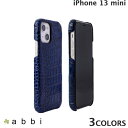 abbi SIGNATURE iPhone 13 mini クロコダイルイタリアンレザーバックケース 本革 アビー (スマホケース・カバー)