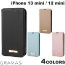 ネコポス送料無料 【在庫処分特価】 GRAMAS COLORS iPhone 13 mini / 12 mini Shrink PU Leather Book Case グラマス (スマホケース カバー) シュリンクレザー