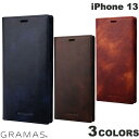 GRAMAS iPhone 13 Museum-calf Leather Book Case 本革 グラマス (スマホケース カバー) ミュージアムカーフ