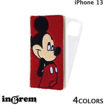 [ネコポス送料無料] ingrem iPhone 13 ディズニーキャラクター 手帳型 FLEX CASE サガラ刺繍 イングレム (iPhone13 スマホケース)