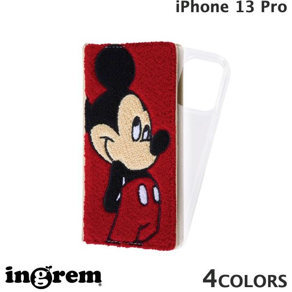 [ネコポス送料無料] ingrem iPhone 13 Pro ディズニーキャラクター 手帳型 FLEX CASE サガラ刺繍 イングレム (iPhone13Pro スマホケース)