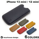 ネコポス送料無料 buzzhouse design iPhone 13 mini / 12 mini ハンドメイドレザーケース 縦スリーブタイプ バズハウスデザイン (スマホケース)