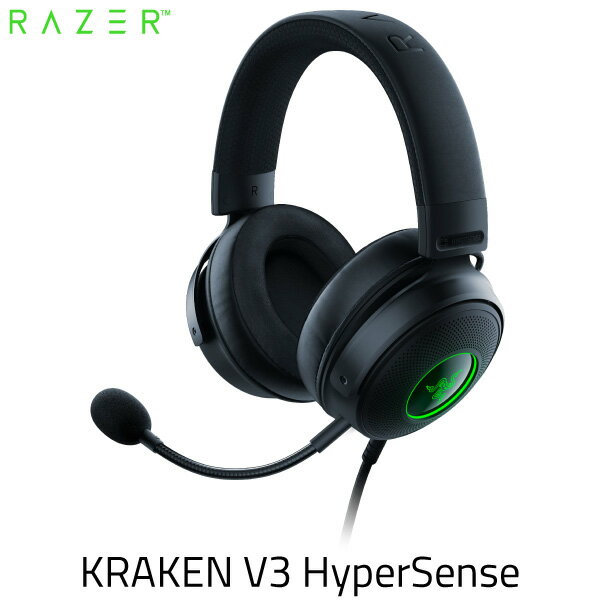   Razer Kraken V3 HyperSense THX Spatial Audio 7.1ch サラウンド 対応 HyperSense 振動機能搭載 USB ゲーミングヘッドセット ブラック # RZ04-03770100-R3M1 レーザー (ヘッドセット・USB) ras23