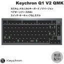 Keychron Q1 V2 QMK シルバーグレー Mac英語配列 有線 テンキーレス ベアボーン スイッチ キーキャップなし 81キー RGBライト カスタムメカニカルキーボード ノブバージョン Q1-B2-US キークロン (キーボード)