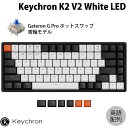 【あす楽】 Keychron K2 V2 Mac英語配列 有線 / Bluetooth 5.1 ワイヤレス 両対応 テンキーレス ホットスワップ Gateron G Pro 青軸 84キー WHITE LEDライト メカニカルキーボード K2-A2H-US キークロン US配列 kws23