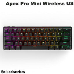 【マラソン★1000円OFFクーポン対象】 SteelSeries Apex Pro Mini Wireless US 英語配列 61キー 有線 / 2.4GHz / Bluetooth 5.0 ワイヤレス テンキーレスメカニカルゲーミングキーボード OmniPointスイッチ # 64842J スティールシリーズ エーペックス US配列