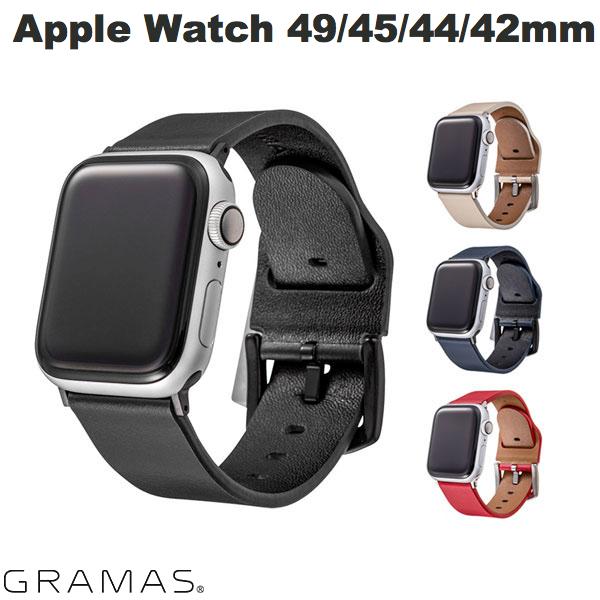 ネコポス送料無料 GRAMAS Apple Watch 49 / 45 / 44 / 42mm Italian Genuine Leather Watch 49 / band グラマス (アップルウォッチ ベルト バンド) レザー メンズ