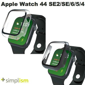 [ネコポス送料無料] トリニティ Simplism Apple Watch 44mm SE 第2世代 / SE / 6 / 5 / 4 高透明 ガラス一体型防水PCケース シンプリズム (アップルウォッチケース カバー) メンズ