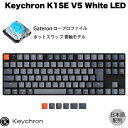  Keychron K1 SE V5 Mac日本語配列 有線 / Bluetooth 5.1 ワイヤレス 両対応 テンキーレス ロープロファイル ホットスワップ Gateron 青軸 91キー White LEDライト メカニカルキーボード # K1SE-G2-JIS キークロン JIS