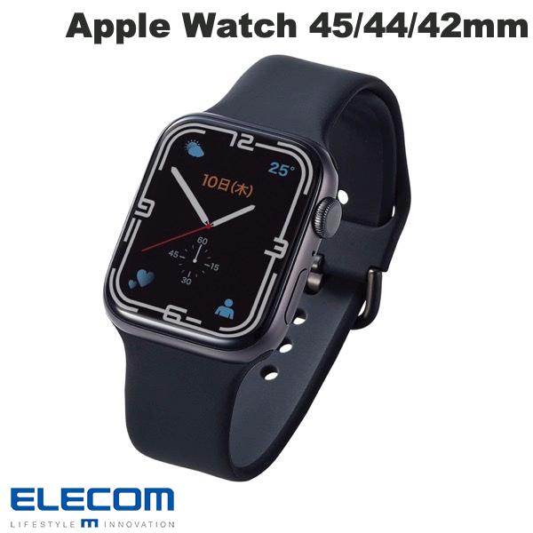 [ネコポス送料無料] ELECOM エレコム Apple Watch 49 / 45 / 44 / 42mm バンド シリコン Lサイズ ブラック # AW-45BDSCLBK エレコム (..