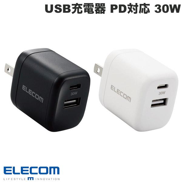 ELECOM エレコム AC充電器 USB充電器 USB Power Delivery準拠 30W USB-C1ポート USB-A1ポート スイングプラグ (電源アダプタ・USB) 急速充電対応