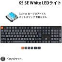 Keychron K5 SE Mac日本語配列 有線 / Bluetooth 5.1 ワイヤレス 両対応 テンキー付き ロープロファイル Gateron ホットスワップ 青軸 White LEDライト メカニカルキーボード K5SE-G2-JIS キークロン (Bluetoothキーボード) JIS