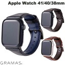 ネコポス送料無料 【在庫処分特価】 GRAMAS Apple Watch 41 / 40 / 38mm ミュージアムカーフレザーバンド グラマス (アップルウォッチ ベルト バンド) レザー レディース