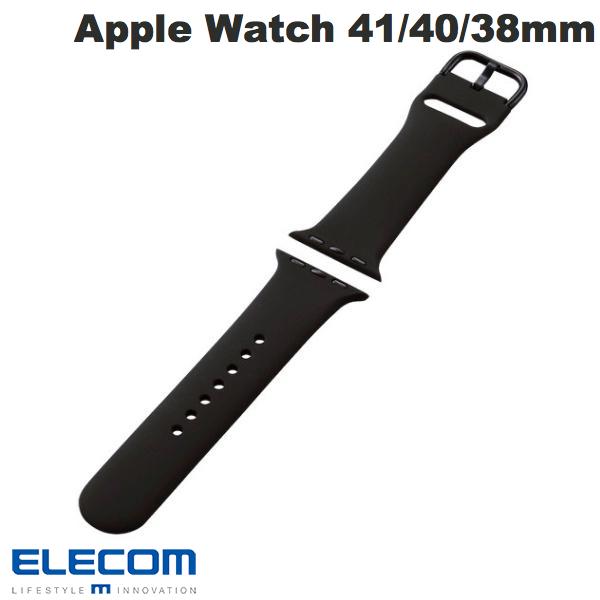 [ͥݥ̵] ELECOM 쥳 Apple Watch 41 / 40 / 38mm Х ꥳ ֥å # AW-41BDSCBK 쥳 (åץ륦å ٥ Х) ꥳ ǥ