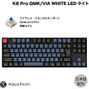 【あす楽】 Keychron K8 Pro QMK/VIA Mac日本語配列 有線 / Bluetooth 5.1 ワイヤレス両対応 テンキーレス ホットスワップ Gateron G Pro 青軸 91キー WHITE LEDライト カスタムメカニカルキーボード K8P-G2-JIS キークロン (Bluetoothキーボード) JIS