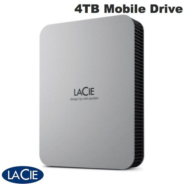 Lacie 4TB Mobile Drive USB3.2 Gen1 USB-C対応 ポータブル ハードディスク 2022 ムーン・シルバー # STLP4000400 ラシー 外付けHDD 
