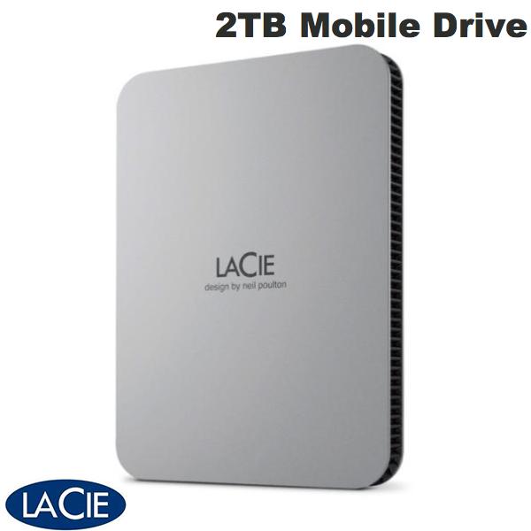 ［楽天ランキング1位獲得］ Lacie 2TB Mobile Drive USB3.2 Gen1 USB-C対応 ポータブル ハードディスク 2022 ムーン・シルバー # STLP2000400 ラシー 外付けHDD 