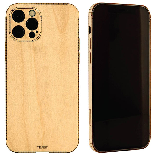 [ネコポス送料無料] ［在庫限り］ TOAST iPhone 12 Pro Plain Wood スキンシール Maple # IPH12P-PLA-05 トースト (iPhone 12 Pro スキン) 背面 木目 1