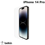 [ネコポス送料無料] ［在庫限り］ BELKIN iPhone 14 Pro SCREENFORCE 強化ガラス 抗菌 画面保護フィルム 0.33mm # OVA101zz ベルキン (iPhone14Pro 液晶保護ガラスフィルム)