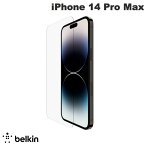 [ネコポス送料無料] ［在庫限り］ BELKIN iPhone 14 Pro Max SCREENFORCE 強化ガラス 抗菌 画面保護フィルム 0.33mm # OVA102zz ベルキン (iPhone14ProMax液晶保護ガラスフィルム)