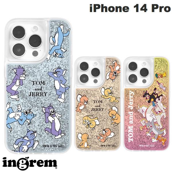 ingrem iPhone 14 Pro 톰과 제리 라메 반짝이 케이스 잉글렘 (스마트 폰 케이스 커버)