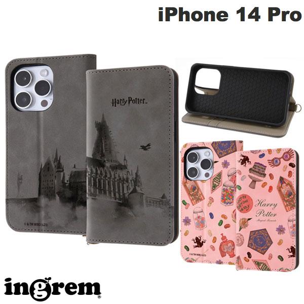  ingrem iPhone 14 Pro ハリー・ポッター 耐衝撃 手帳型レザーケース Raffine イングレム (スマホケース・カバー)